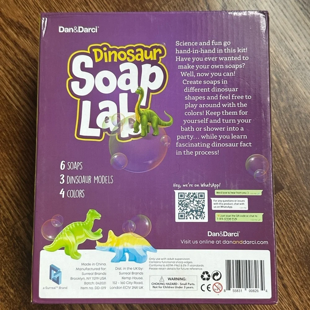 Dan & Darci Dinosaur Soap Lab STEM Science Kit DIY Craft Kids Ages 6+